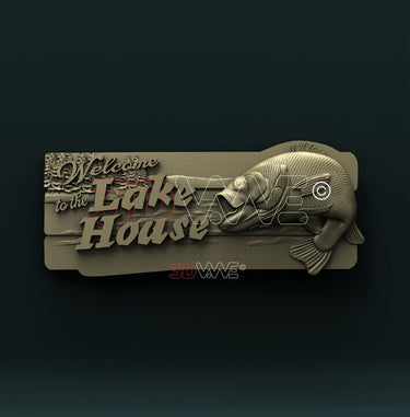 LAKE HOUSE WELCOME SIGN 3D STL 3DWave